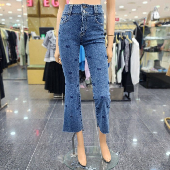 에고이스트 로고자수부츠컷데님팬츠EPP361DGDH3207674