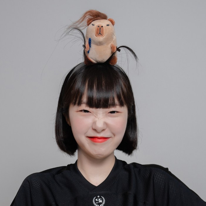 말랑마쥬 인싸템 캐릭터 파티 머리띠, 1개, 카피바라브라운 말랑마쥬 인싸템 캐릭터 파티 머리띠, 1개, 카피바라브라운