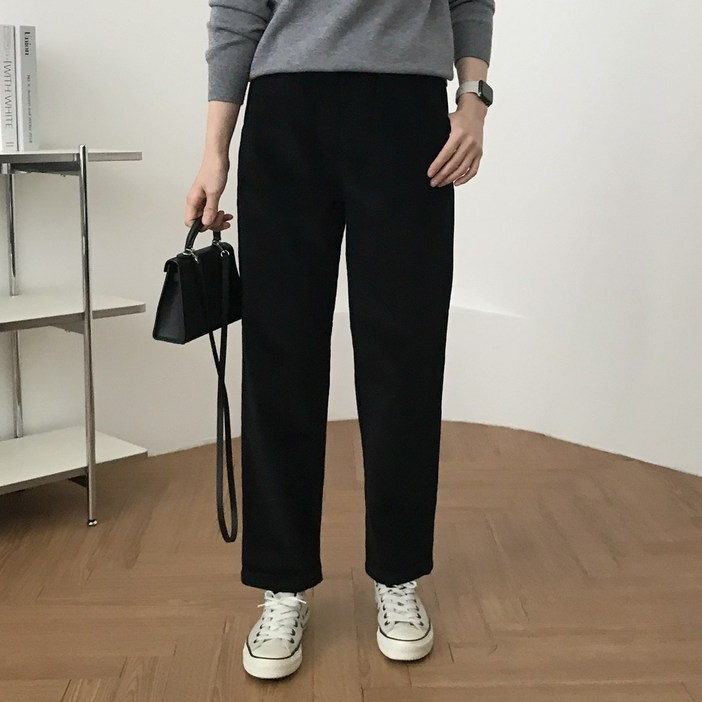 럭키제이 밍크 골덴 배기 바지 여성용