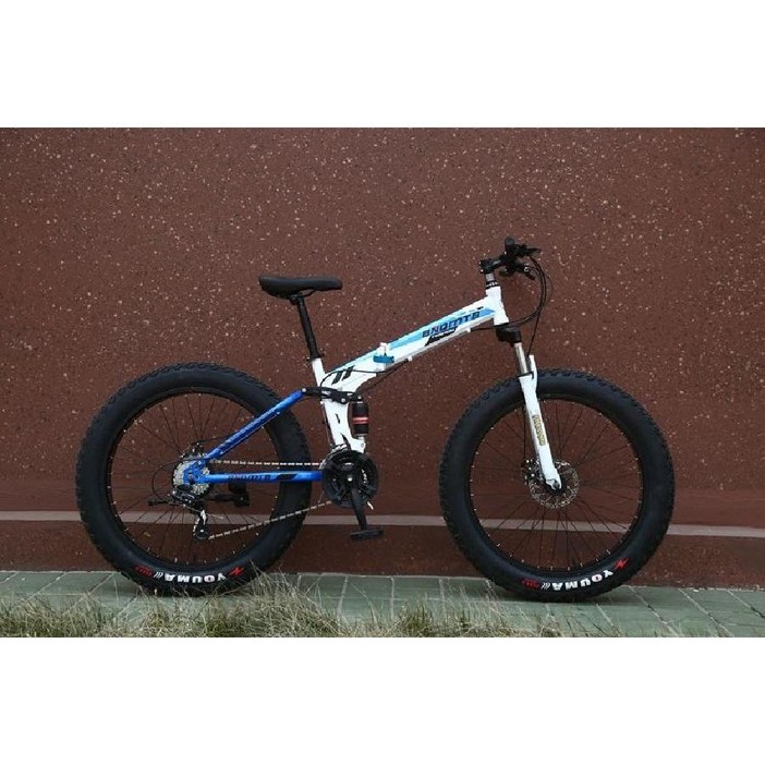 접이식 산악자전거 슈퍼 와이드 빅 타이어 산악용 MTB, D. 화이트블루