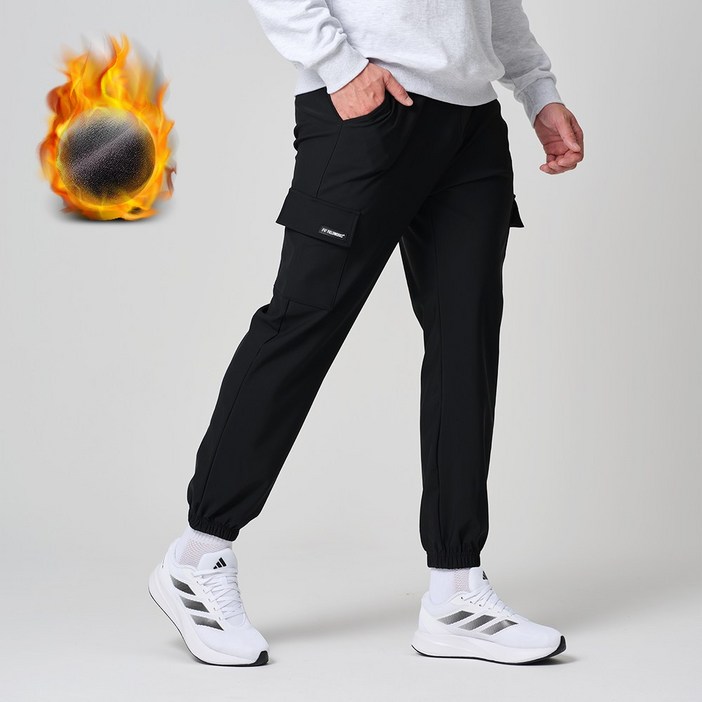 필드웍스 남성 겨울 기모 카고 조거팬츠 스판 건빵 바지