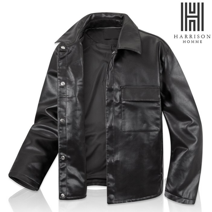 해리슨 포켓 포인트 오버핏 가죽 카라 자켓 P223 KTO1145
