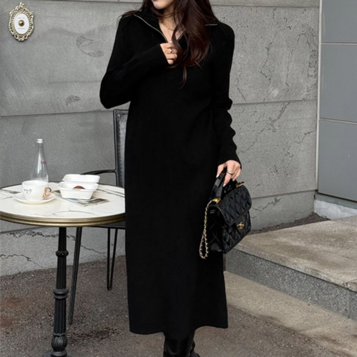 [난닝구]세브멜 반집업니트원피스