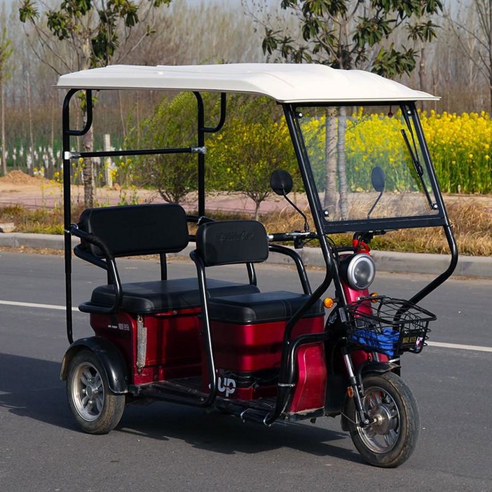 캐노피 전동차 스쿠터 오토바이 블랙 삼륜차 미니 바이크 3발오토바이 삼발이 스텐