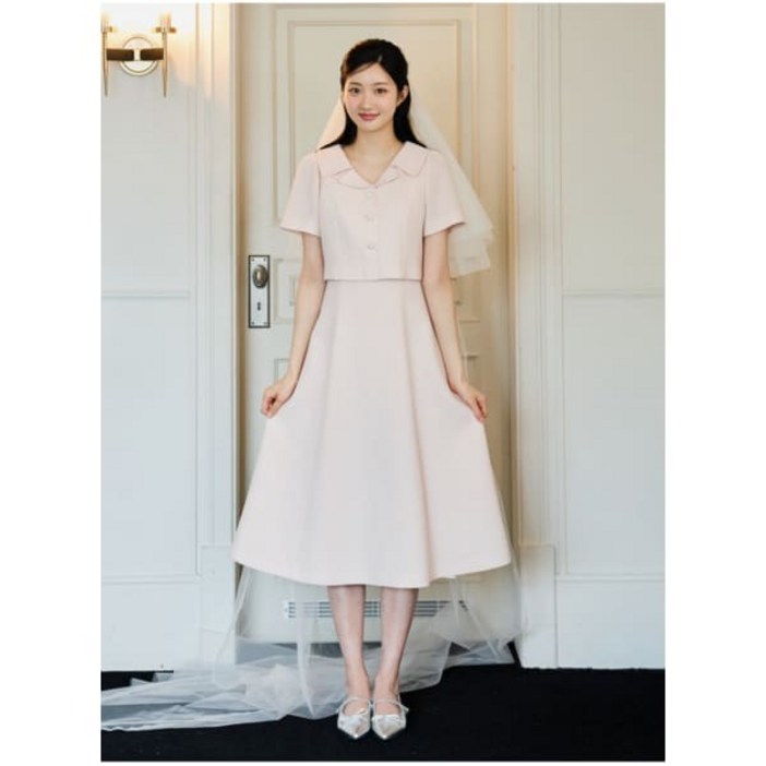 JJ지고트 펄장식 트위드 플레어 원피스 GR5A0OP521