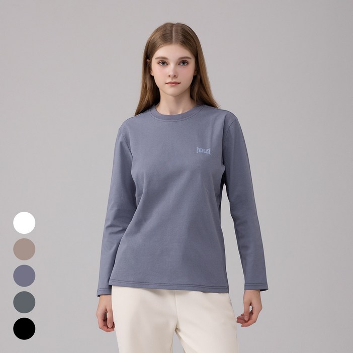 에버라스트 여성 레귤러핏 긴팔 티셔츠 기본티 긴팔티