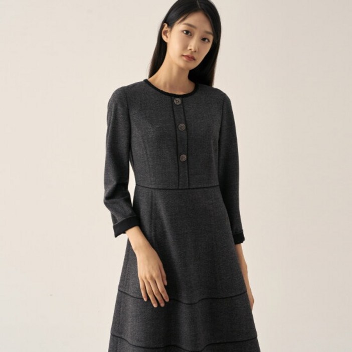 [지센] [피어로즈] 스판 플레어 원피스 LFOPNA02_GR 2546352