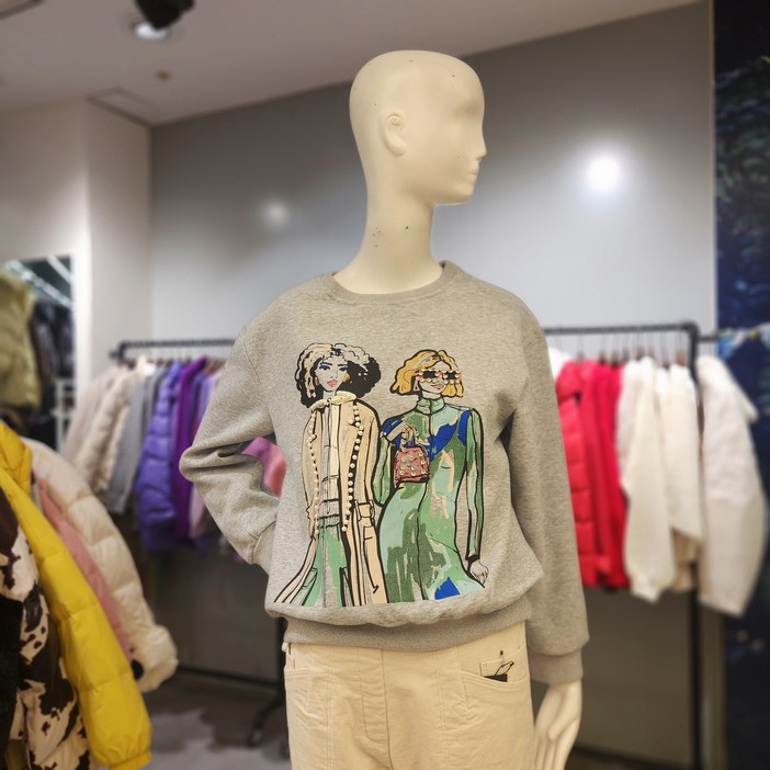 두여인 큐빅장식 티셔츠