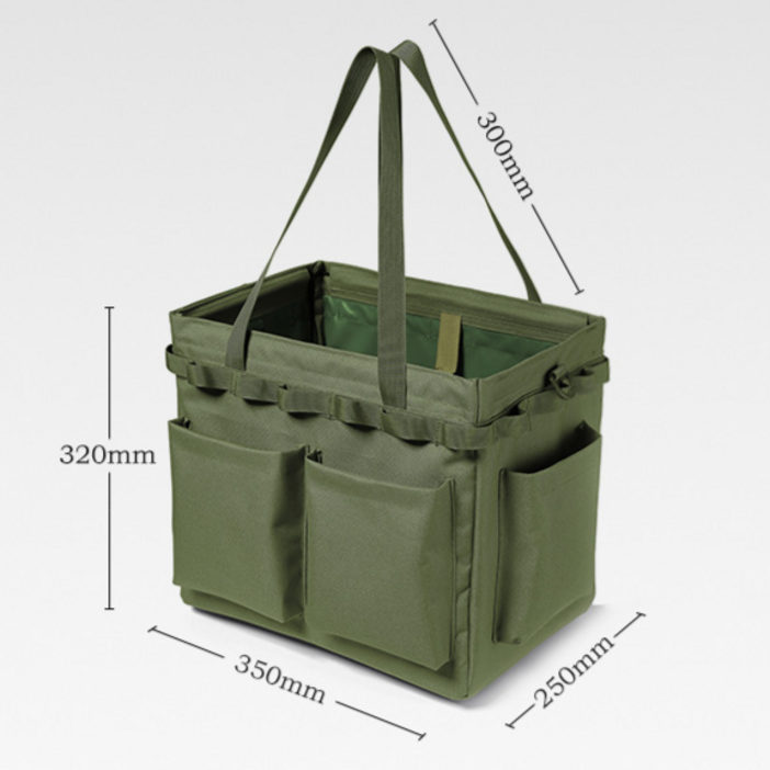 고비 캠핑 스퀘어 멀티백 오픈형 다용도 장작 땔감 가방, 카키, 1개