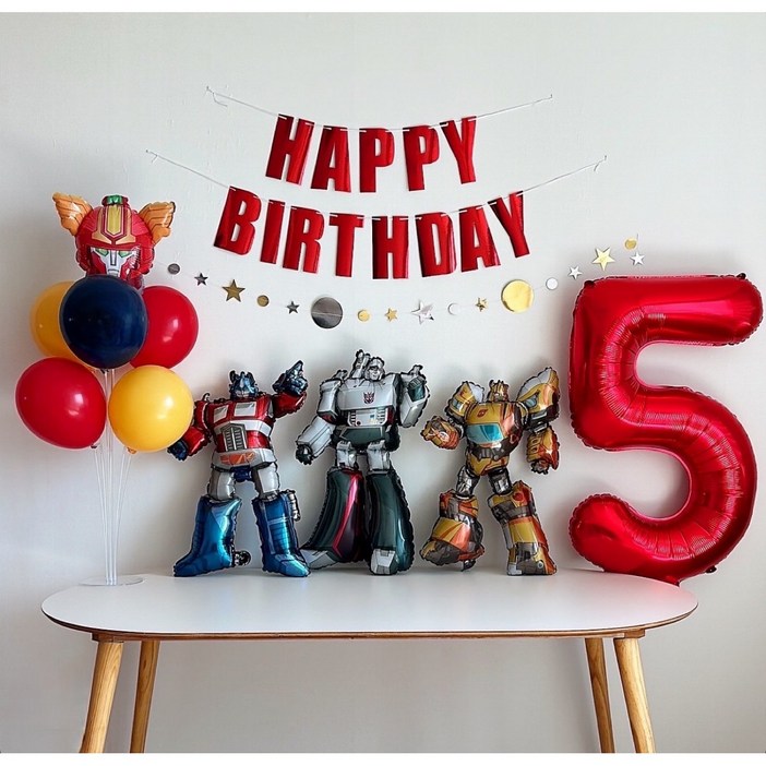 헬로카봇과 로봇친구들 풍선 생일파티세트, 레드5