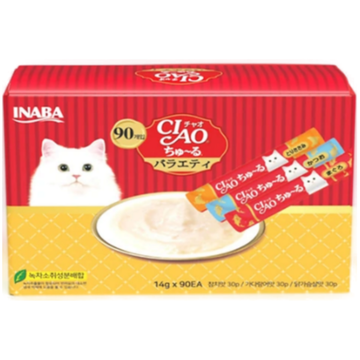 챠오츄르 대용량 90P 코스트코 고양이 츄르 간식 버라이어티 반려묘 차오추르 90P