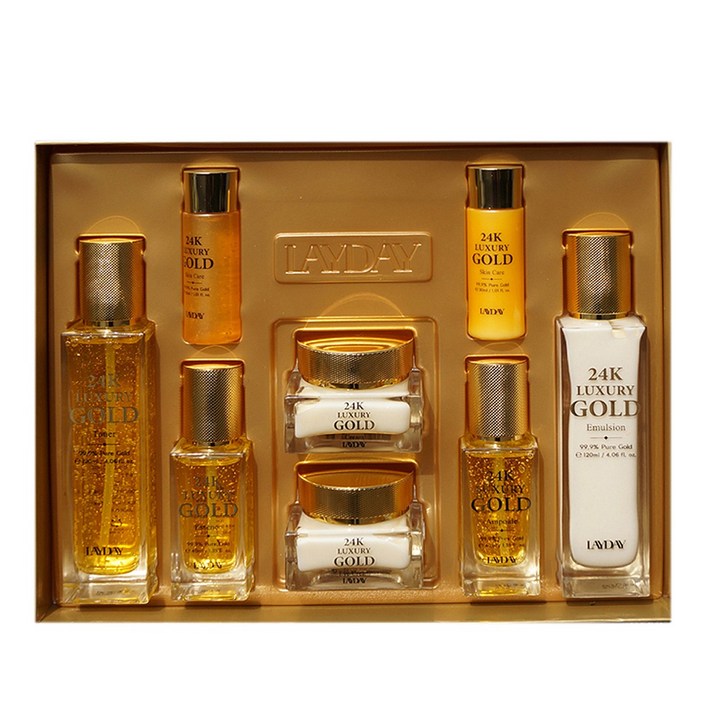 여성화장품 여자화장품 24k 럭셔리 골드스킨케어 6종 세트 [프리미엄 골드 스킨케어] 순도99.9%의 순금이 함유되어 빛나는 광채 피부로!!, 1세트