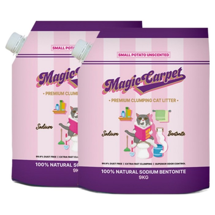 매직카펫 오리지널 작은입자스몰포테이토 9kg x 2개세트 고양이모래 18kg 대용량