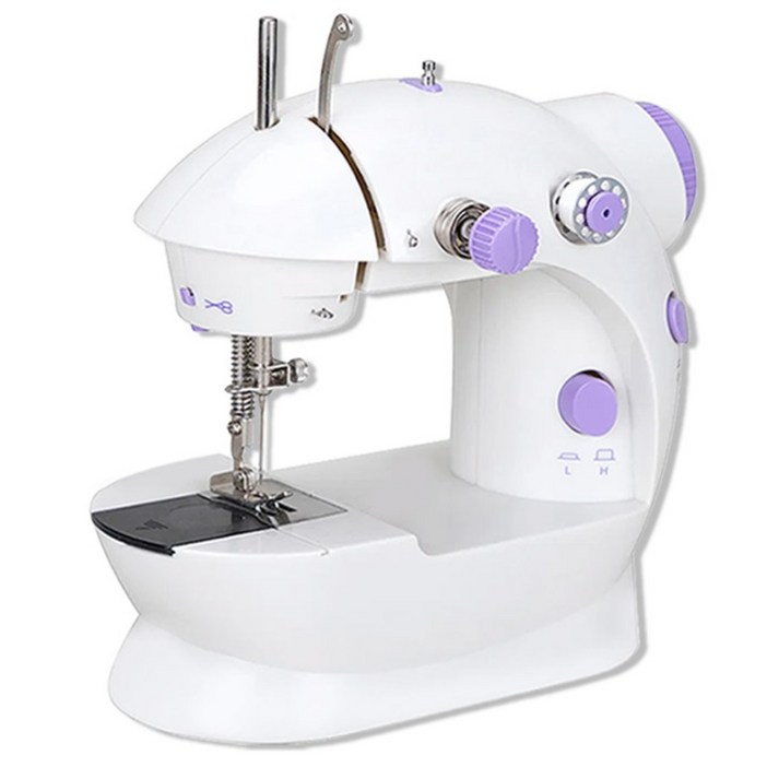 [미리내티씨] 미싱맘 꼬매지오 39종 풀구성(어댑터.연장테이블 포함) 미니 미싱기 가정용 셀프수선 미싱 제봉기 제봉틀 유무선겸용, 화이트/퍼플, 미싱맘 꼬매지오 풀세트