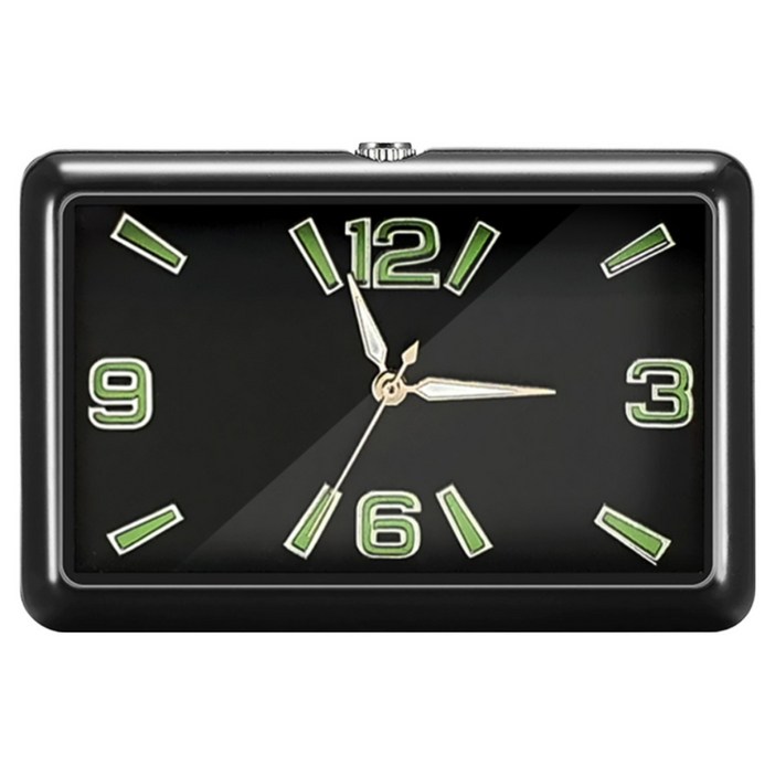 차량용 아날로그 시계 H136 스퀘어 자동차시계 악세사리 인테리어 클래식 감성, 블랙야광, 1개