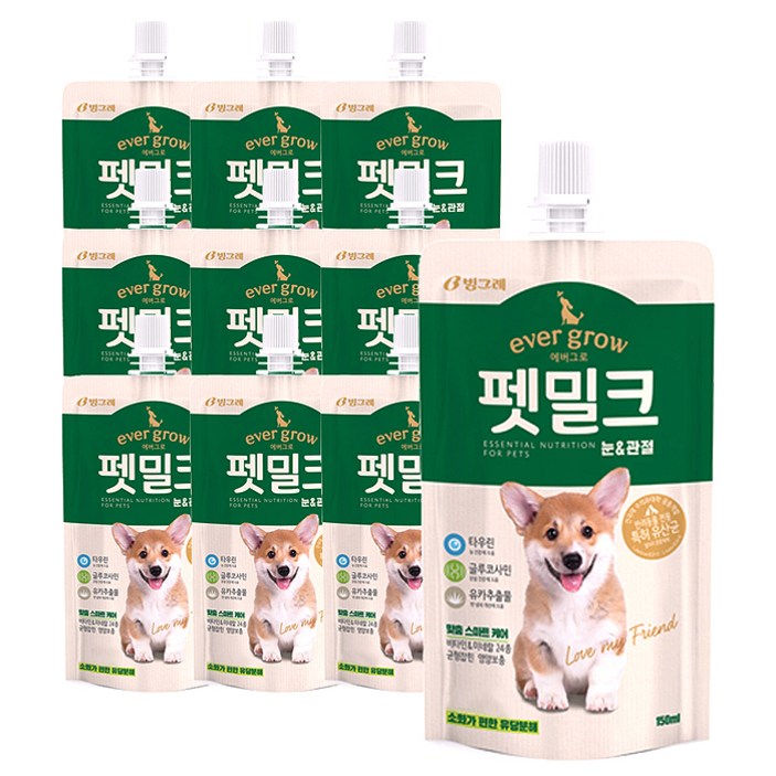 에버그로 펫밀크, 눈관절 맛, 150ml, 10개입