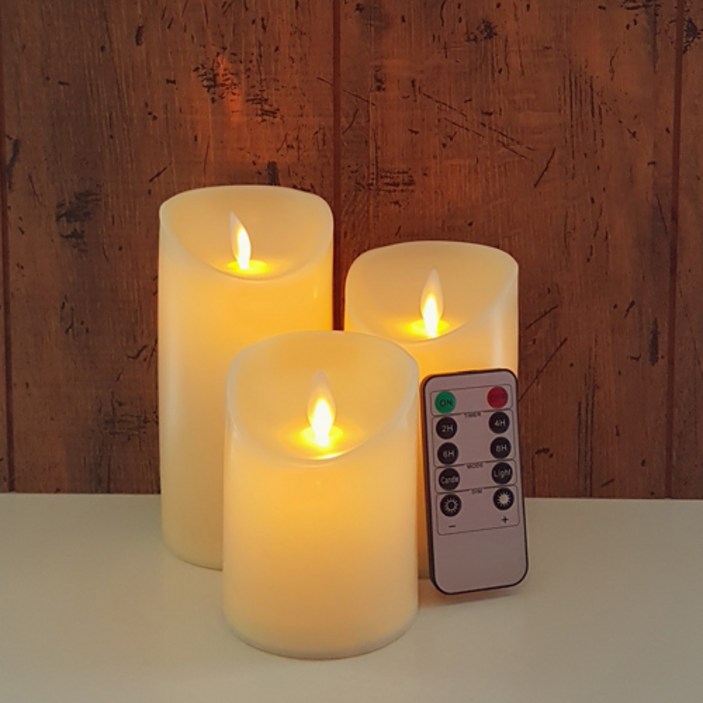 LED 촛불 흔들리는 건전지 전자초 10cm  12.5cm  15cm  리모컨 세트