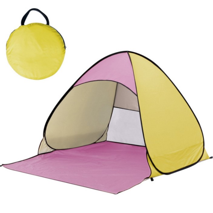 1인용원터치텐트 앞날창창 비박 백팩킹 낚시 간이 텐트, 핑크, 2-3인용