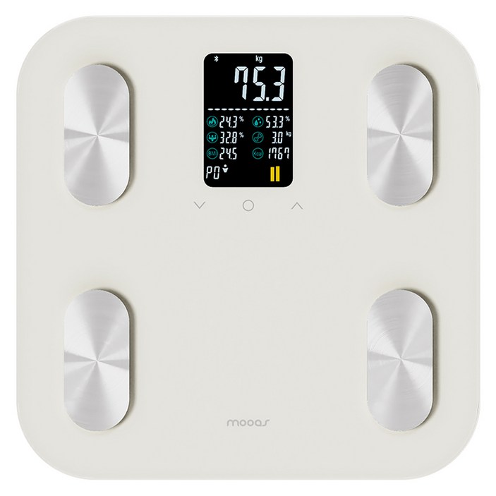 무아스 스마트 헬스케어 LCD 체지방 체중계 베이직, MBCS7, 아이보리, 1개