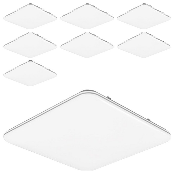 LED 코니 방등 주광색 60W 530 x 530 x 65 mm 8p, 화이트  실버