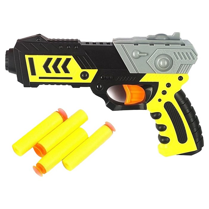 해피아이 미션 다트건 장난감 총 + 소프트건 흡착 스펀지 총알 4p 세트, 랜덤발송, 1세트