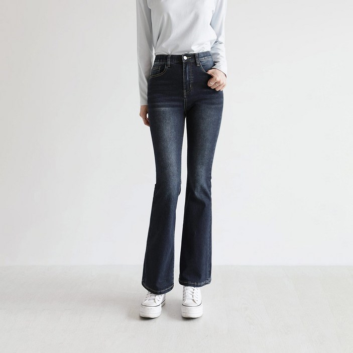 앤드스타일 여성용 롱/숏 기장 2단 딱맞진 12탄 3D입체 인밴딩 스판 데님 부츠컷 팬츠 264741