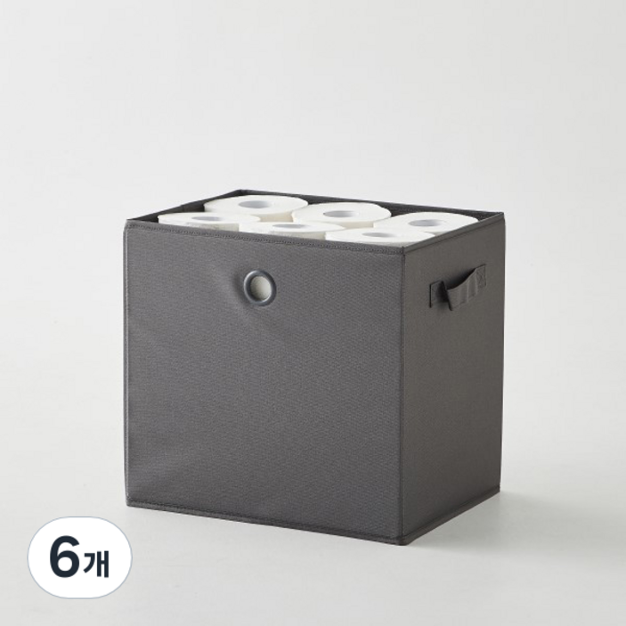 한샘 샘 폴리 수납 바스켓, 다크그레이, 6개