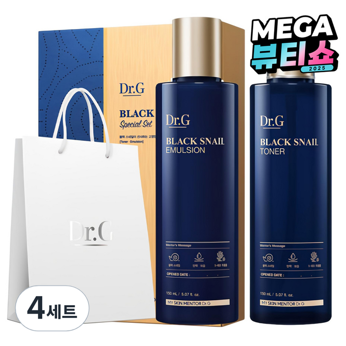닥터지 블랙 스네일 토너 150ml  에멀전 150ml 스페셜 선물세트, 4세트