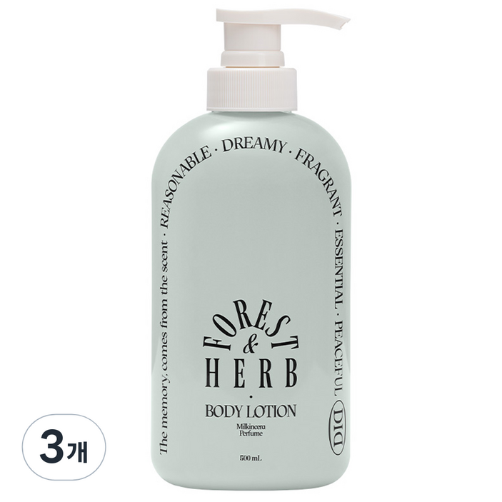 오디드 밀크인세라 퍼퓸 바디로션 포레스트허브향, 3개, 500ml 오디드 밀크인세라 퍼퓸 바디로션 포레스트허브향, 3개, 500ml