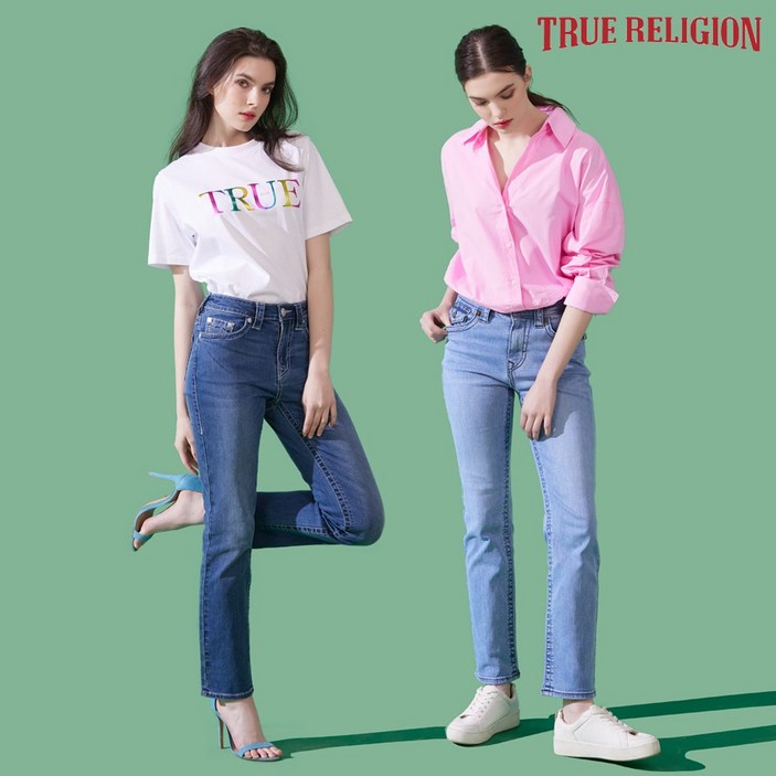 트루릴리전 여성 이스코 여름 데님 팬츠 여자청바지 여성청바지 대학생룩 데이트룩 출근룩 여자일자청바지