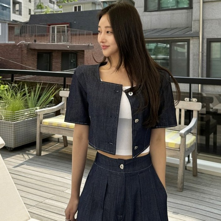 떳다그녀 프레나 데님 셔츠 팬츠 세트 (반팔, 긴팔)