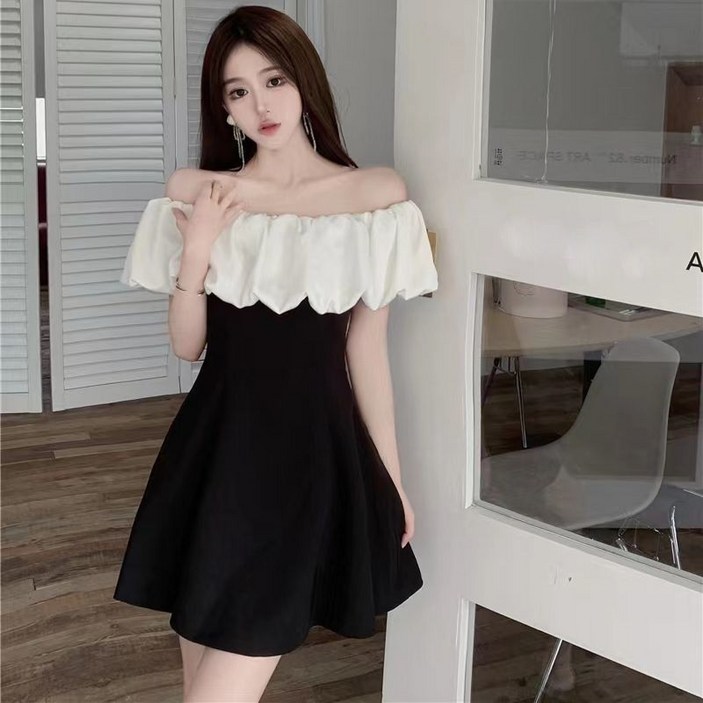 COSYEVNO 여성 오프숄더 플레어 미니 원피스 CLXlydq-35