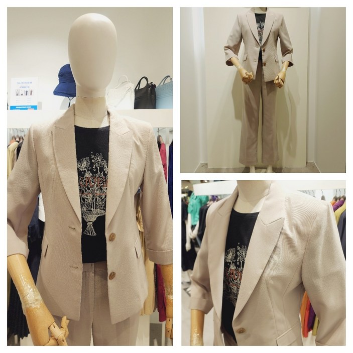 올리비아로렌 테일러드 카라 7부 카브라 소매 홑겹 정장 자켓 nc청주점 (세트 팬츠도 판매중) vocga4m3411