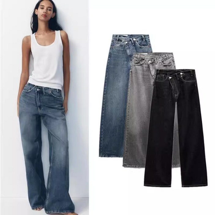 ZARA 자라 여성 2025 신상 플래킷 청바지 데님 진