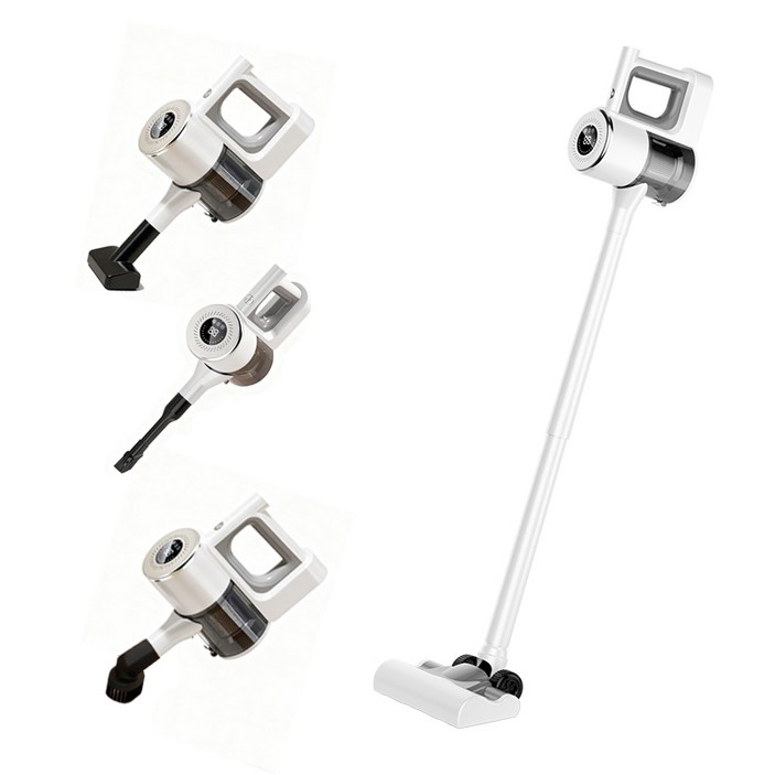 SmartGo 다용도 무선 청소기 핸디 청소기 흡입력이 강한 16000pa 가정용 휴대용 청소기, 화이트