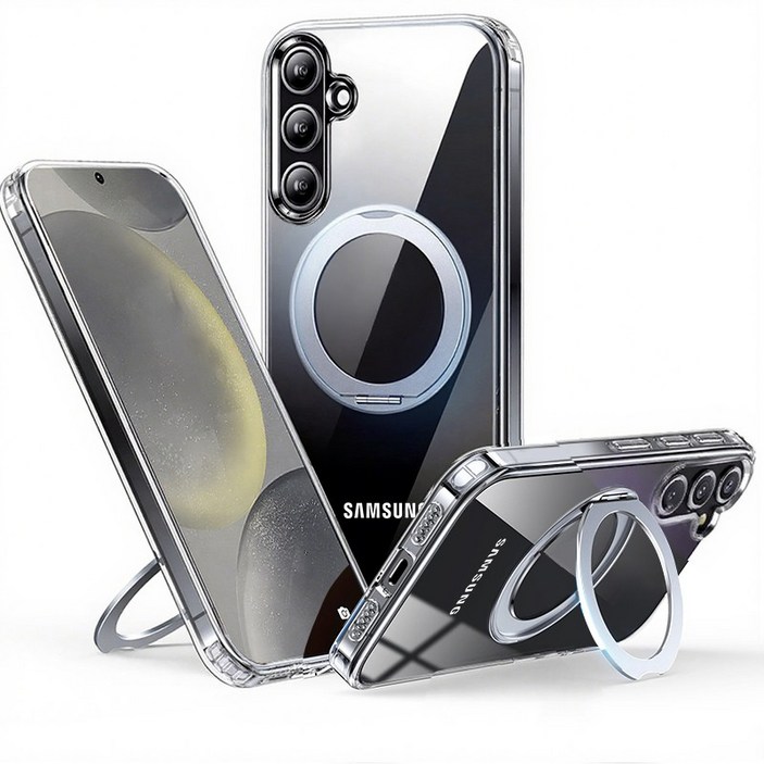 반스등 360도 회전 스탠드 투명 자석 맥 안전 보호 변색 방지 스마트폰 케이스