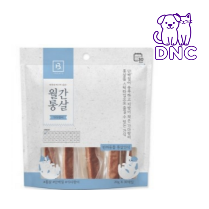 브리더랩 반려동물 월간통살 스틱타입 간식 20g x 30p, 600g, 4개
