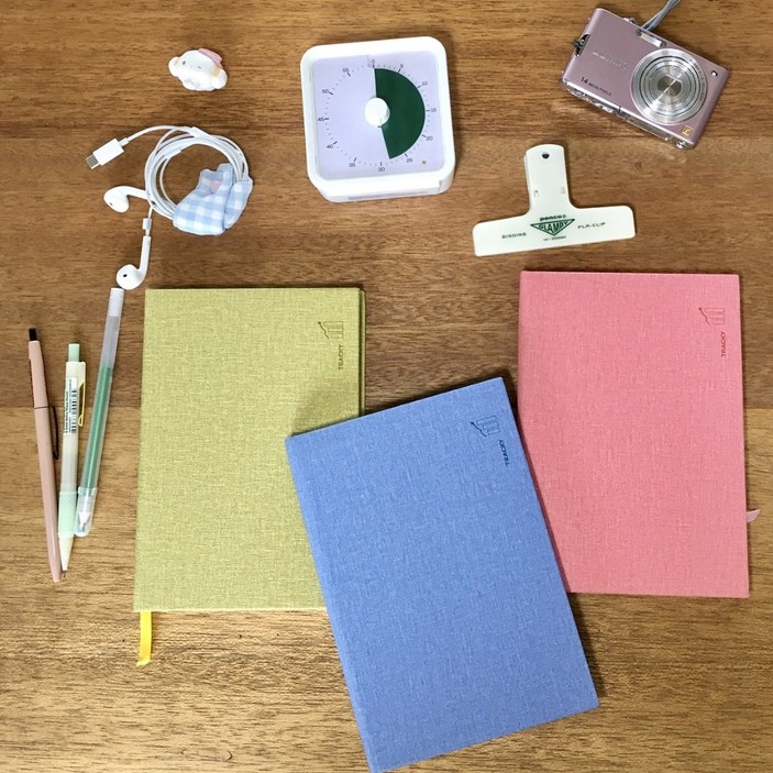 [Tracky] 만년 다이어리 패브릭 하드커버 감성 스케줄러 데일리 일기장, 데님 블루