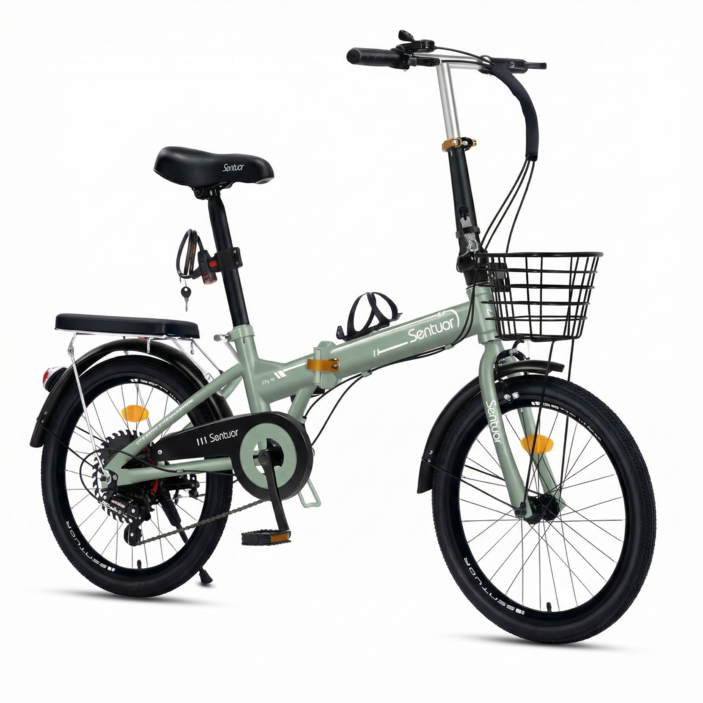 에어로더 접이식 미니벨로 자전거 휴대용 출퇴근 폴딩 초경량 20인치, 1세트, 145cm, 그린 7단기어 스포크휠