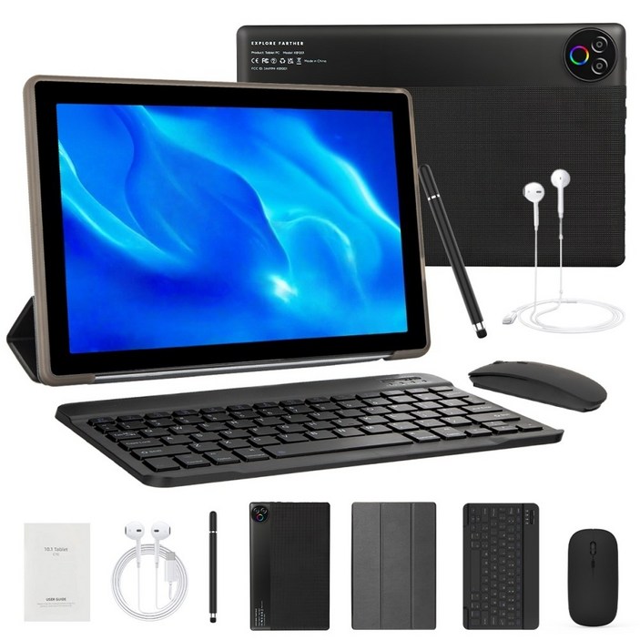 Higrace KB1001L 태블릿PC 10.1인치 태블릿 20G64G 안드로이드15, 블랙, 64GB, WiFi