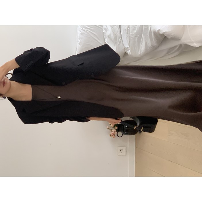 [NEW컬러추가] [MADE] 루어스룸 샤이니 새틴 실크 슬립 스트랩 민소매 나시 뷔스티에 a라인 플레어 빅사이즈 임산부 맥시 롱 원피스