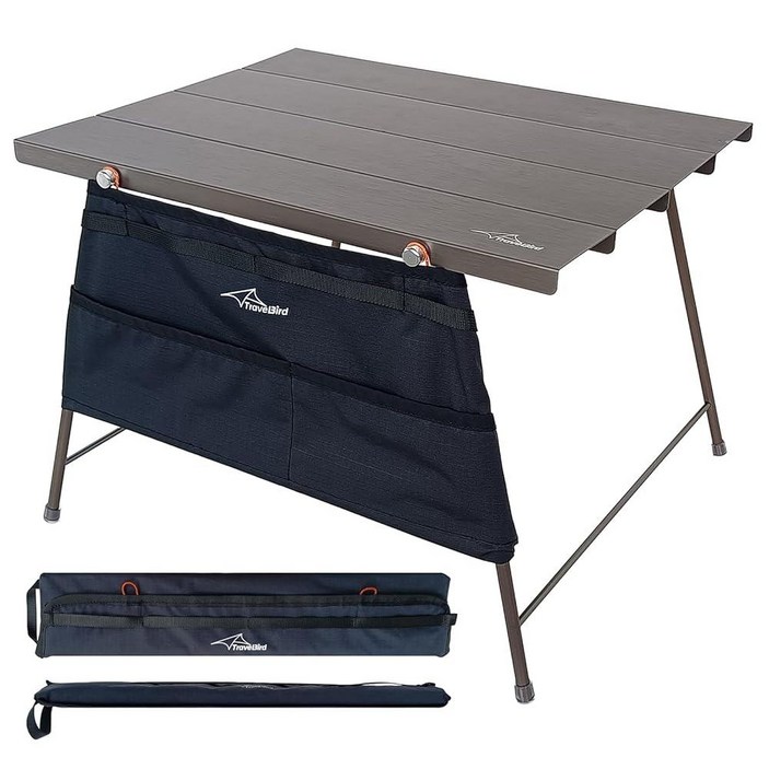 플렉시폴드 초경량 알루미늄 캠핑 테이블, 휴대용 접이식 야외 요리, 피크닉, 캠핑, 해변, 여행에 적합한 가방이 포함된 소형 사이드 테이블