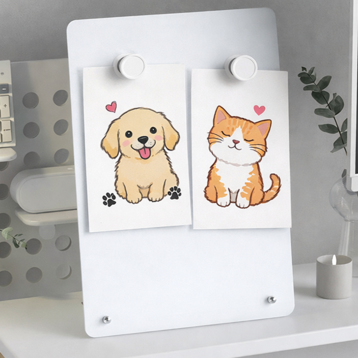 글로미 사각 철판 메모보드 자석 사진 정리 데스크테리어 책상정리 아이방 꾸미기