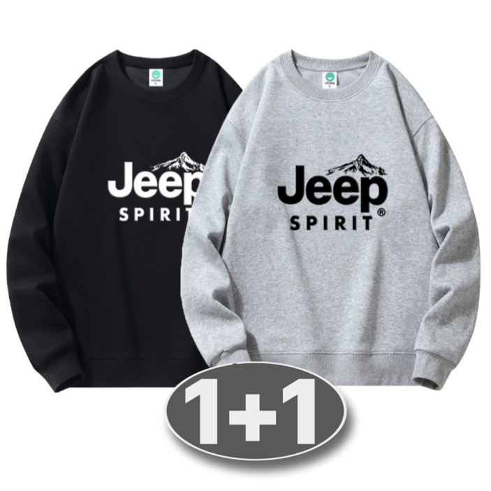 [1+1]JEEP SPIRIT 지프 남자 여성 맨투맨 면 100% 오버핏 면티 긴팔티 티셔츠