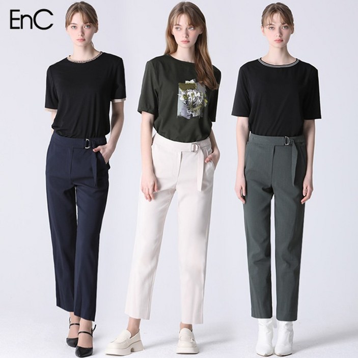 이엔씨 EnC  벨티드 일자 슬랙스 (택가격:199000원)