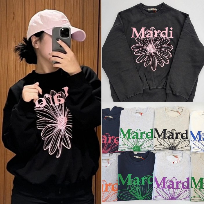마르디메크르디 맨투맨꽃 플라워 스웻셔츠
