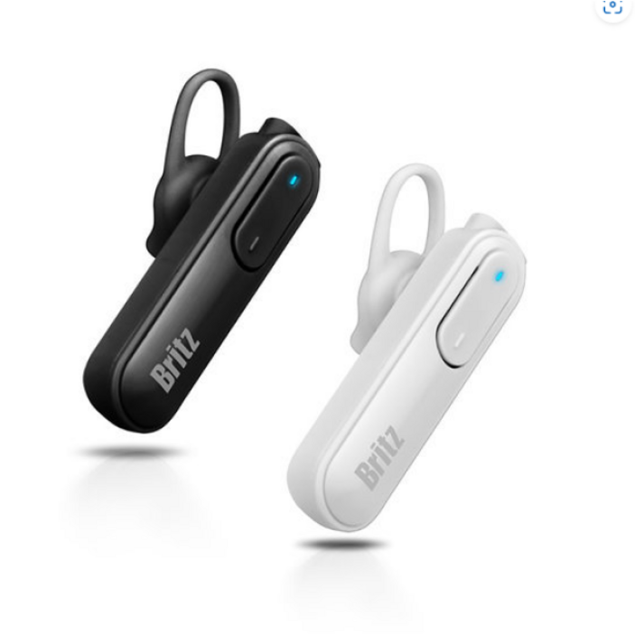 브리츠초소형 블루투스 이어셋 핸즈프리 HD보이스 귀걸이형 통화용 무선이어폰, 화이트