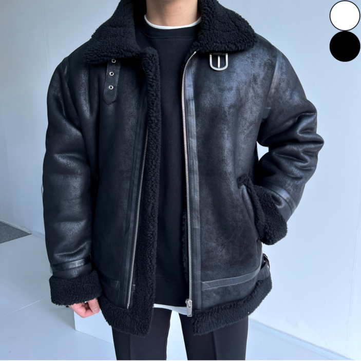 남자 겨울 스웨이드 하이넥 무스탕 자켓 2color 1313