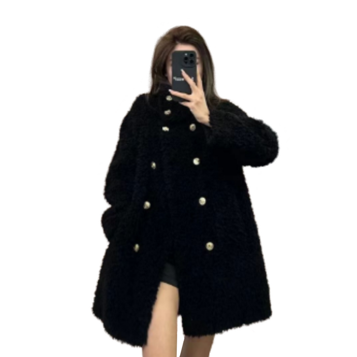 셀럽당 여성 밍크코트 신상 추동 트위드 하프기장 FR0522KR