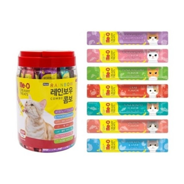 미오크리미 레인보우 콤보 고양이 츄르 스틱 간식 (15g x 49개입)